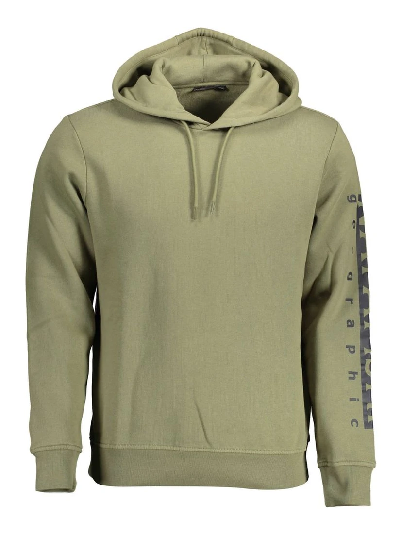 Green Cotton Men Sweater