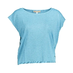 Blue Polyester Women T-Shirt