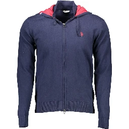 Blue Cotton Men Cardigan