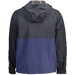 Blue Polyamide Men Jacket