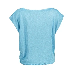 Blue Polyester Women T-Shirt