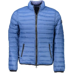Blue Nylon Men Jacket