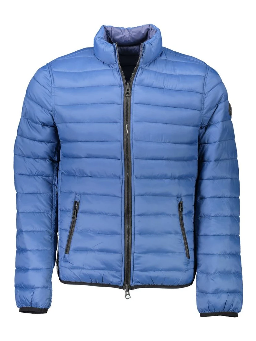 Blue Nylon Men Jacket