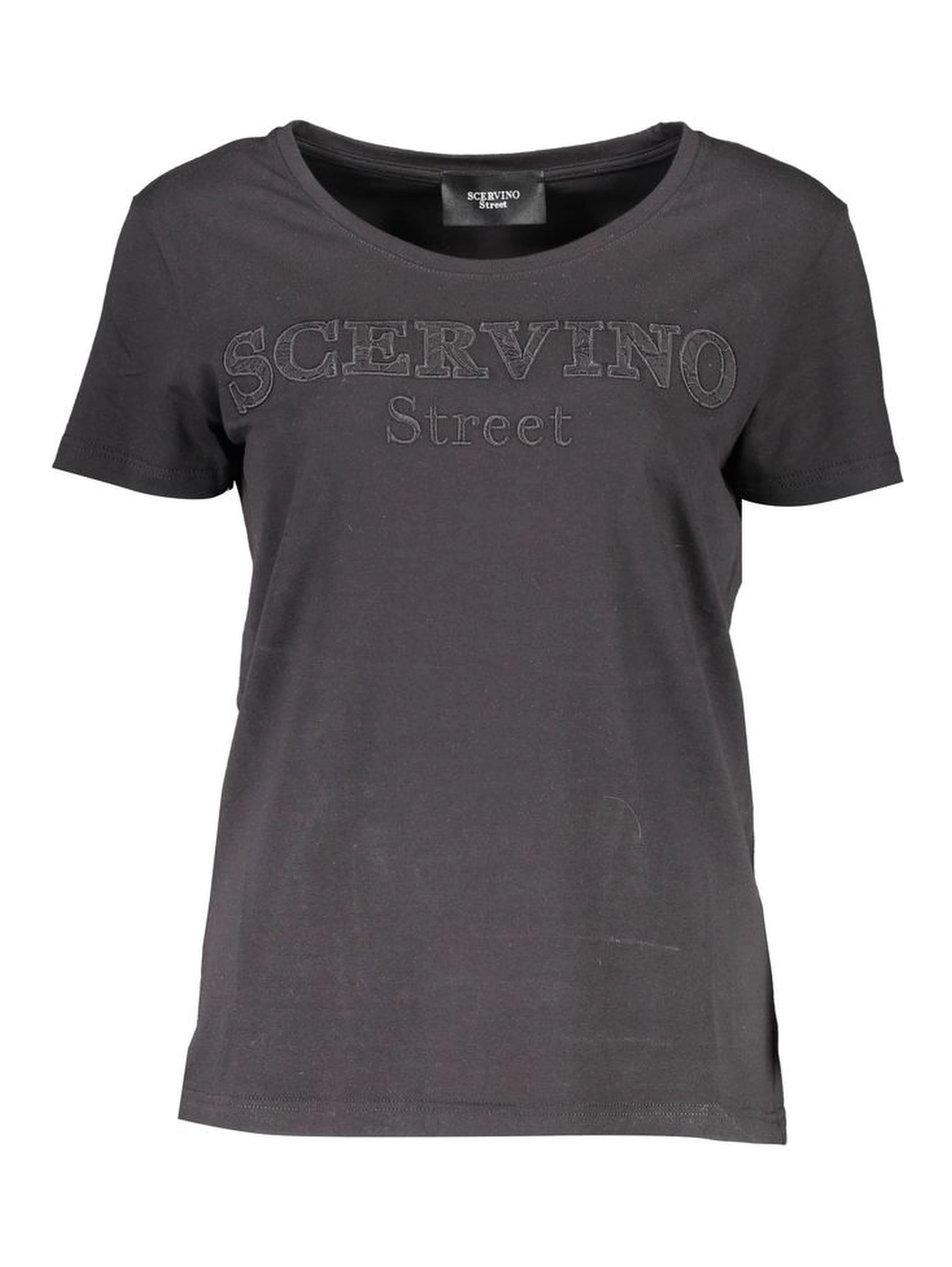 Black Cotton Women T-Shirt