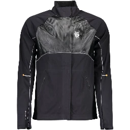Black Polyester Men Jacket
