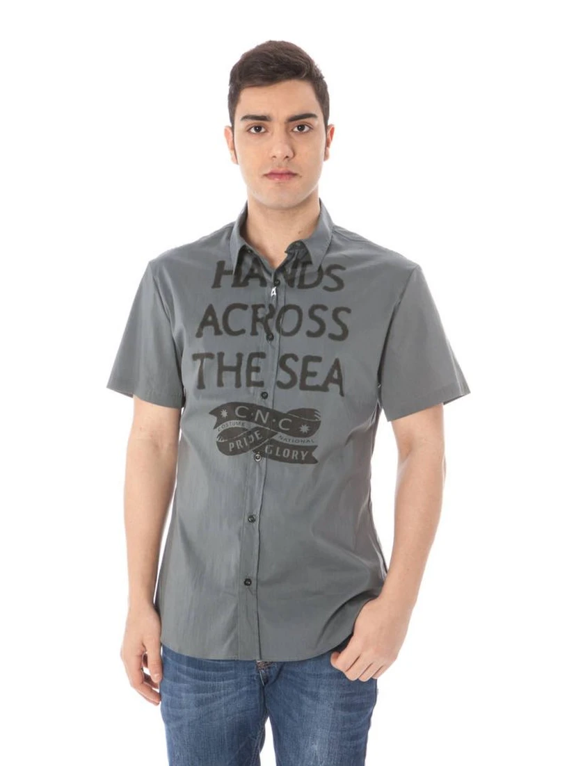 Grigio Cotone Mens Shirt