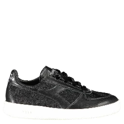 Black Leather Women Sneaker