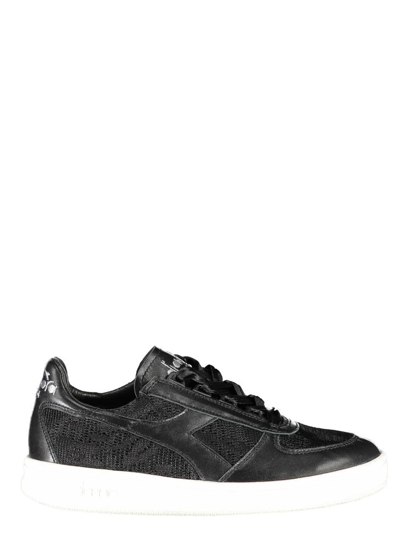 Black Leather Women Sneaker