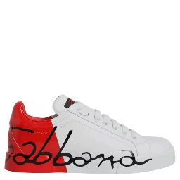 White Red Portofino Low Top Sneakers Shoes