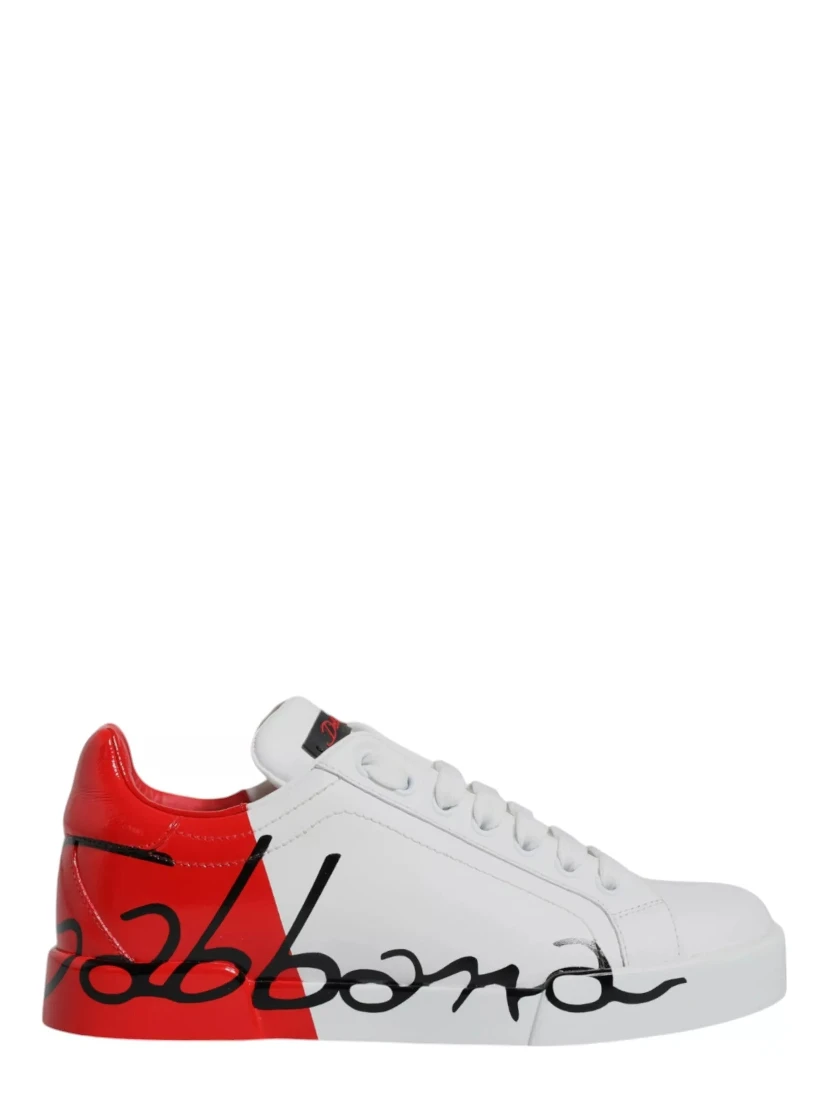 White Red Portofino Low Top Sneakers Shoes