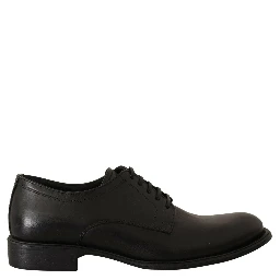 Black Lace Up Leather Men Formal Derby Shoes