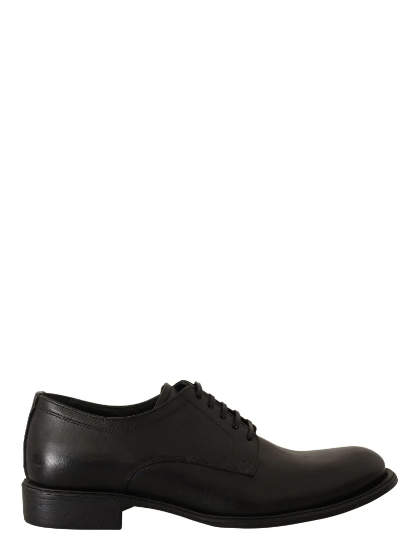Black Lace Up Leather Men Formal Derby Shoes