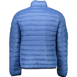 Blue Nylon Men Jacket