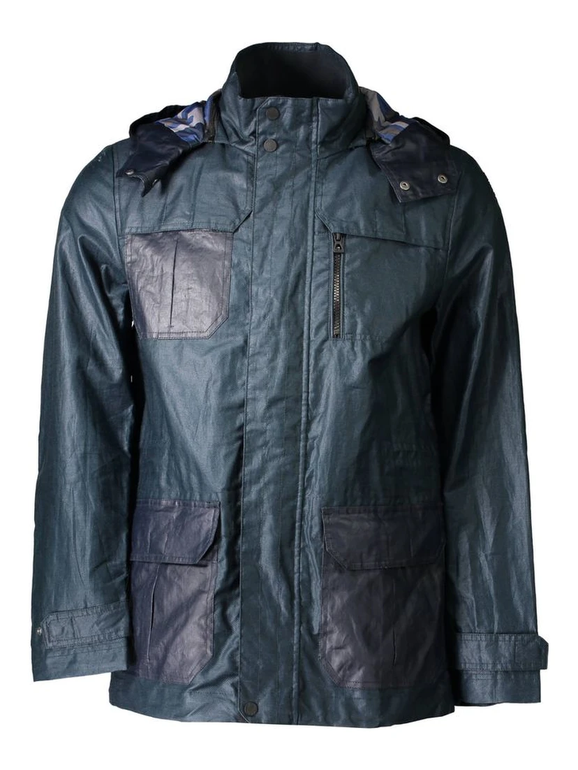 Green Polyester Men Jacket