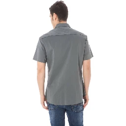 Grigio Cotone Mens Shirt