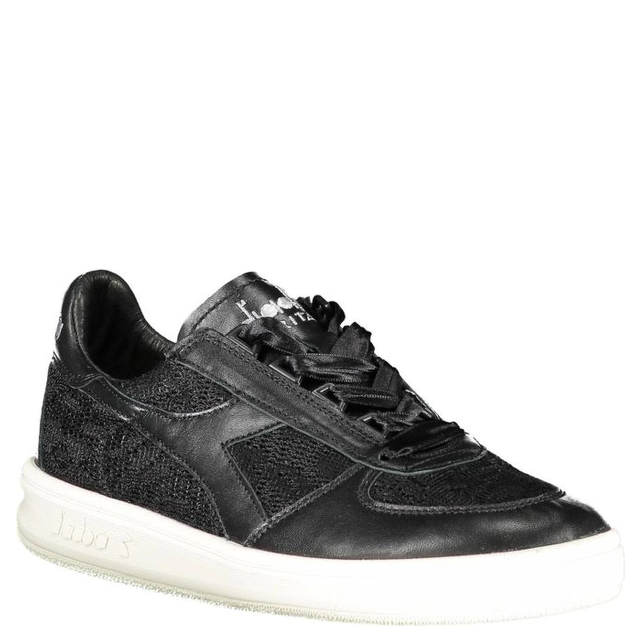 Black Leather Women Sneaker