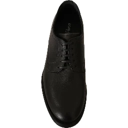 Black Lace Up Leather Men Formal Derby Shoes