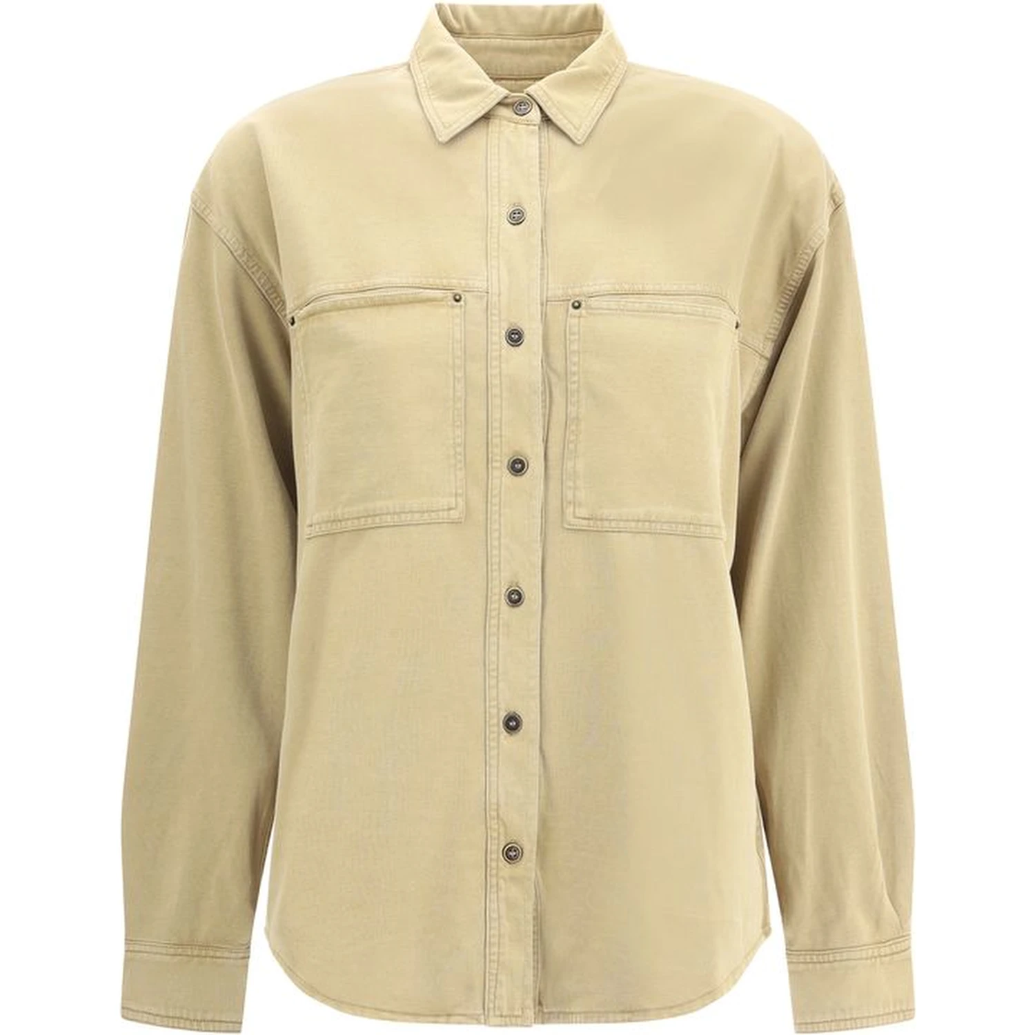 Beige Cotton Dress Shirt