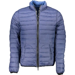 Blue Nylon Men Jacket