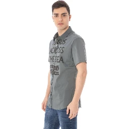 Grigio Cotone Mens Shirt