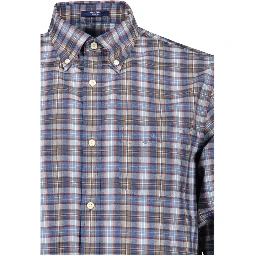 Blue Cotton Men Shirt