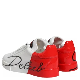 White Red Portofino Low Top Sneakers Shoes