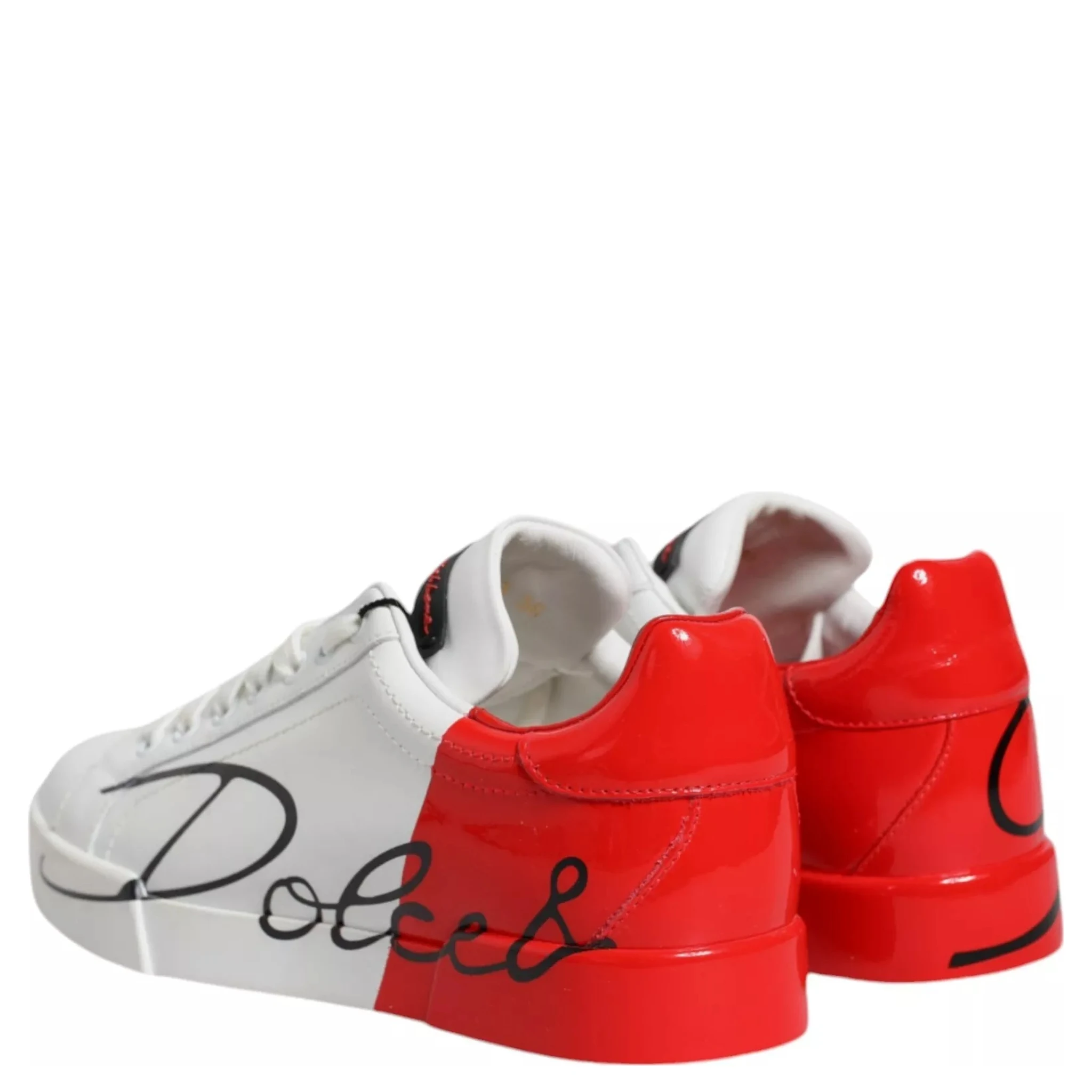 White Red Portofino Low Top Sneakers Shoes