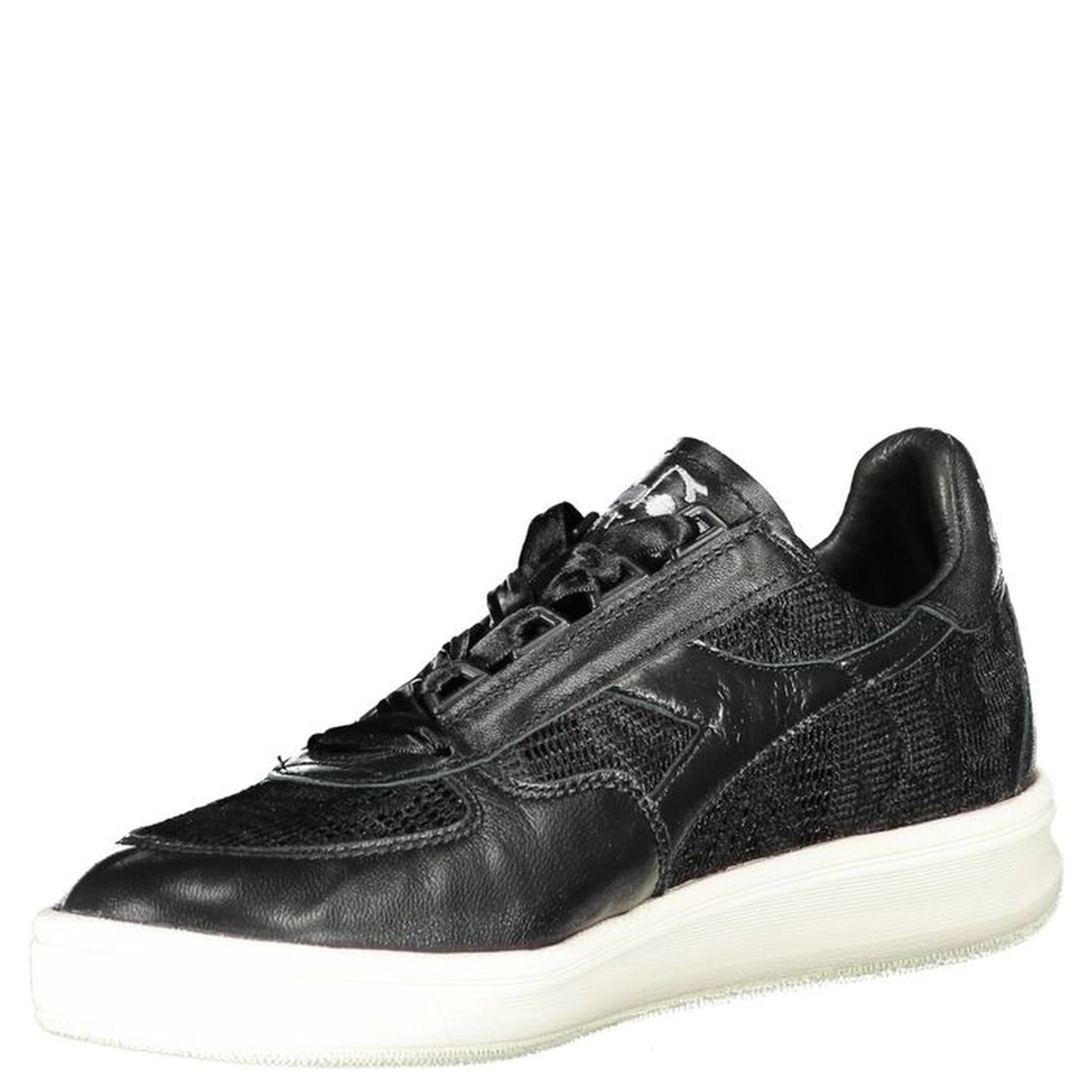 Black Leather Women Sneaker