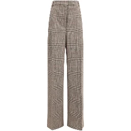 Beige Fleece Wool Casual Pants