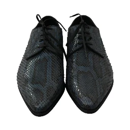 Blue Python Leather Snakeskin Shoes