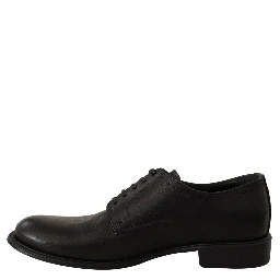 Black Lace Up Leather Men Formal Derby Shoes
