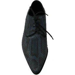 Blue Python Leather Snakeskin Shoes