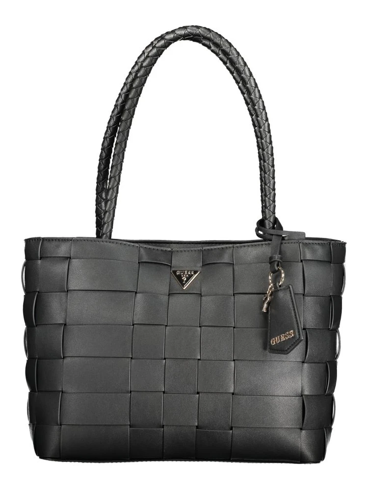 Black Polyethylene Women Handbag