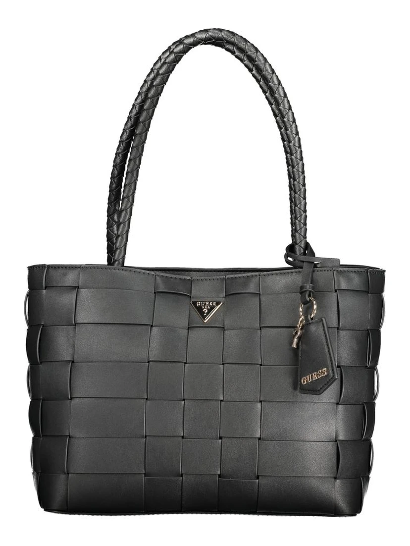 Black Polyethylene Women Handbag