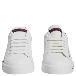 White Red Portofino Low Top Sneakers Shoes