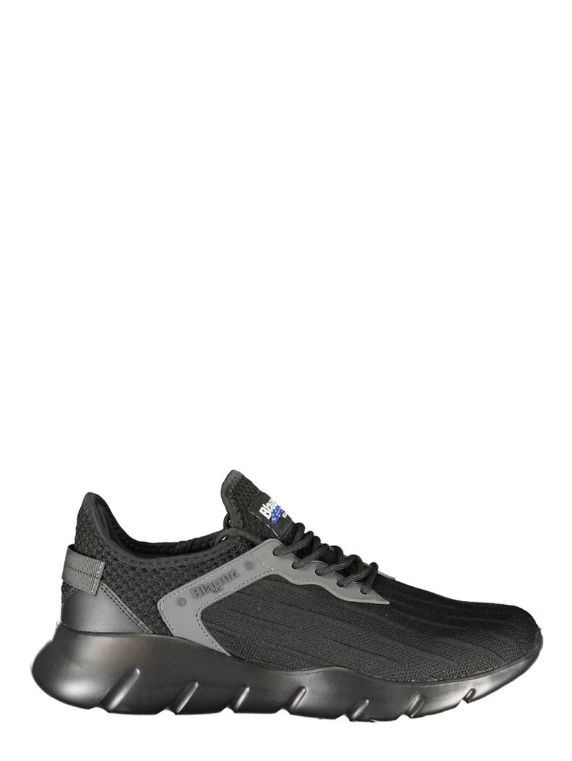 Black Polyester Men Sneaker