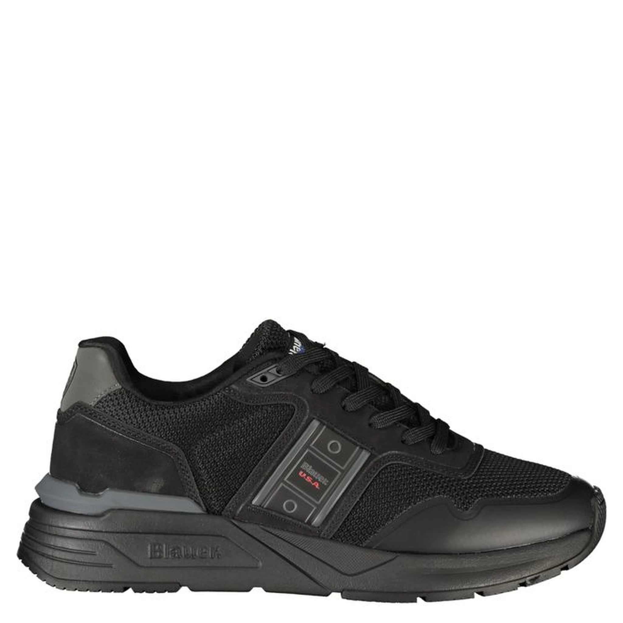 Black Polyester Mens Sneaker