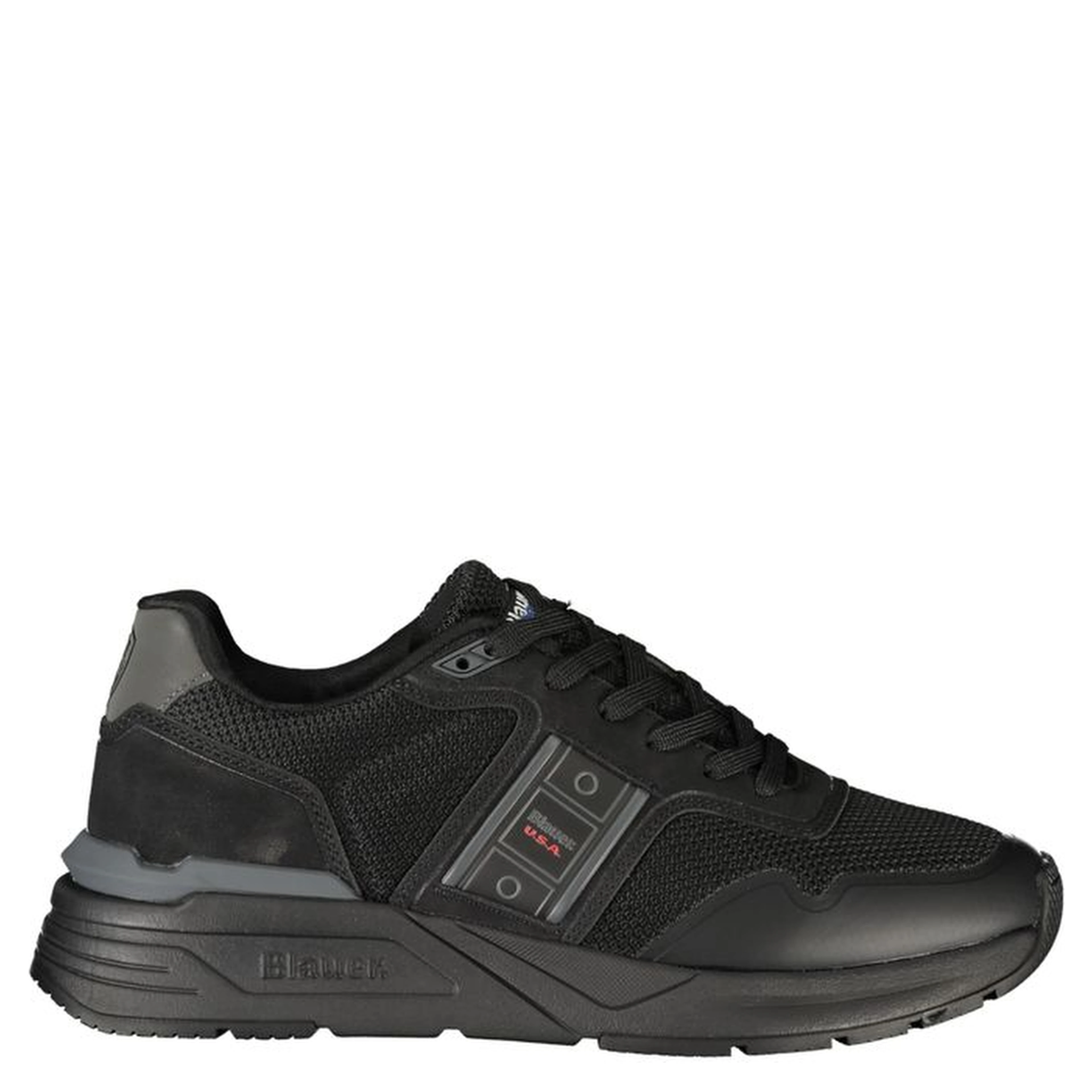 Black Polyester Mens Sneaker