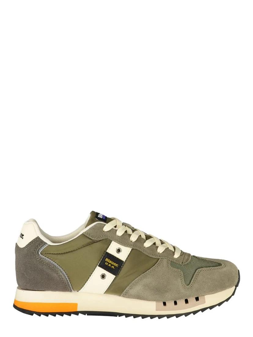 Green Polyester Men Sneaker