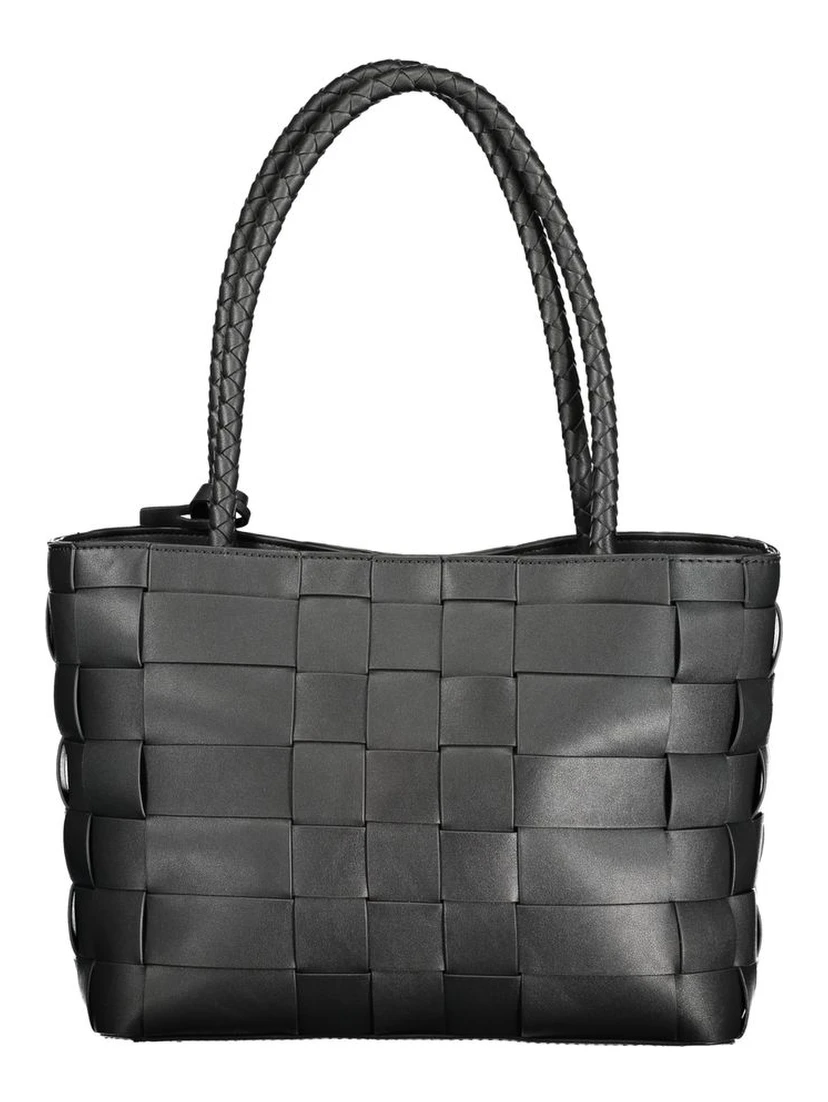 Black Polyethylene Women Handbag
