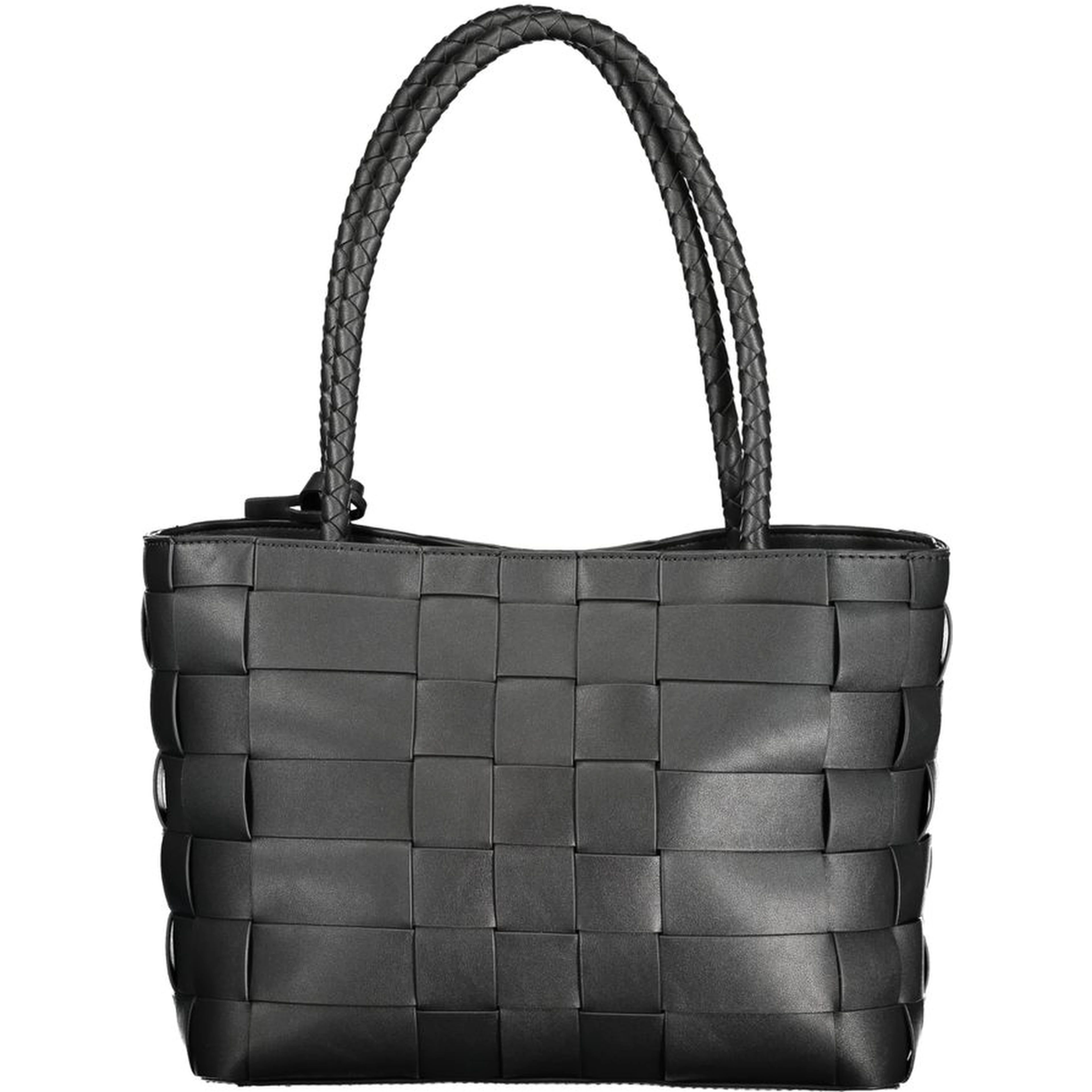 Black Polyethylene Women Handbag