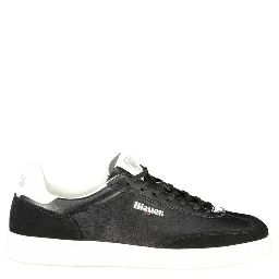 حذاء رياضي رجالي من الجلد الأسود