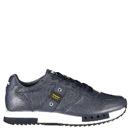 Blue Leather Men Sneaker