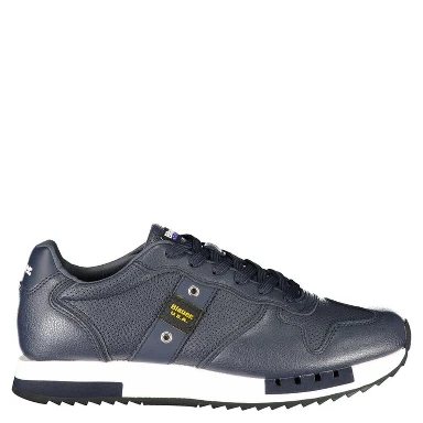 Blue Leather Men Sneaker