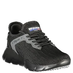 Black Polyester Men Sneaker