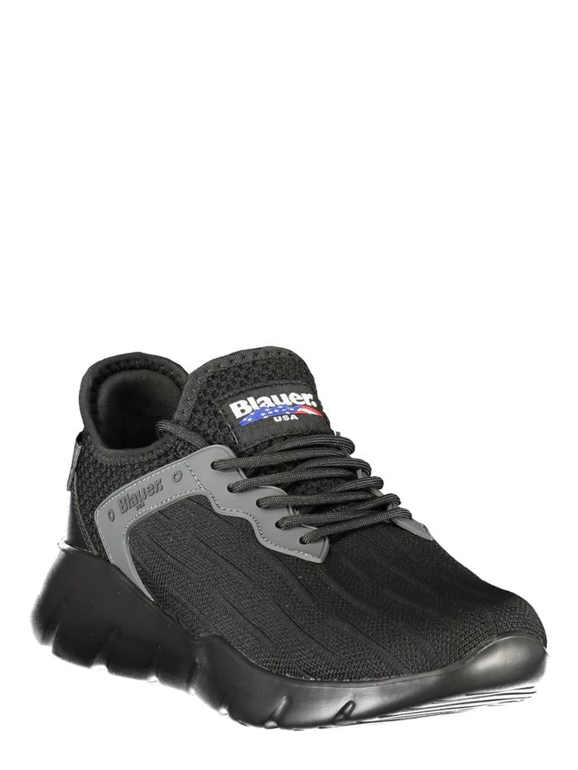 Black Polyester Men Sneaker
