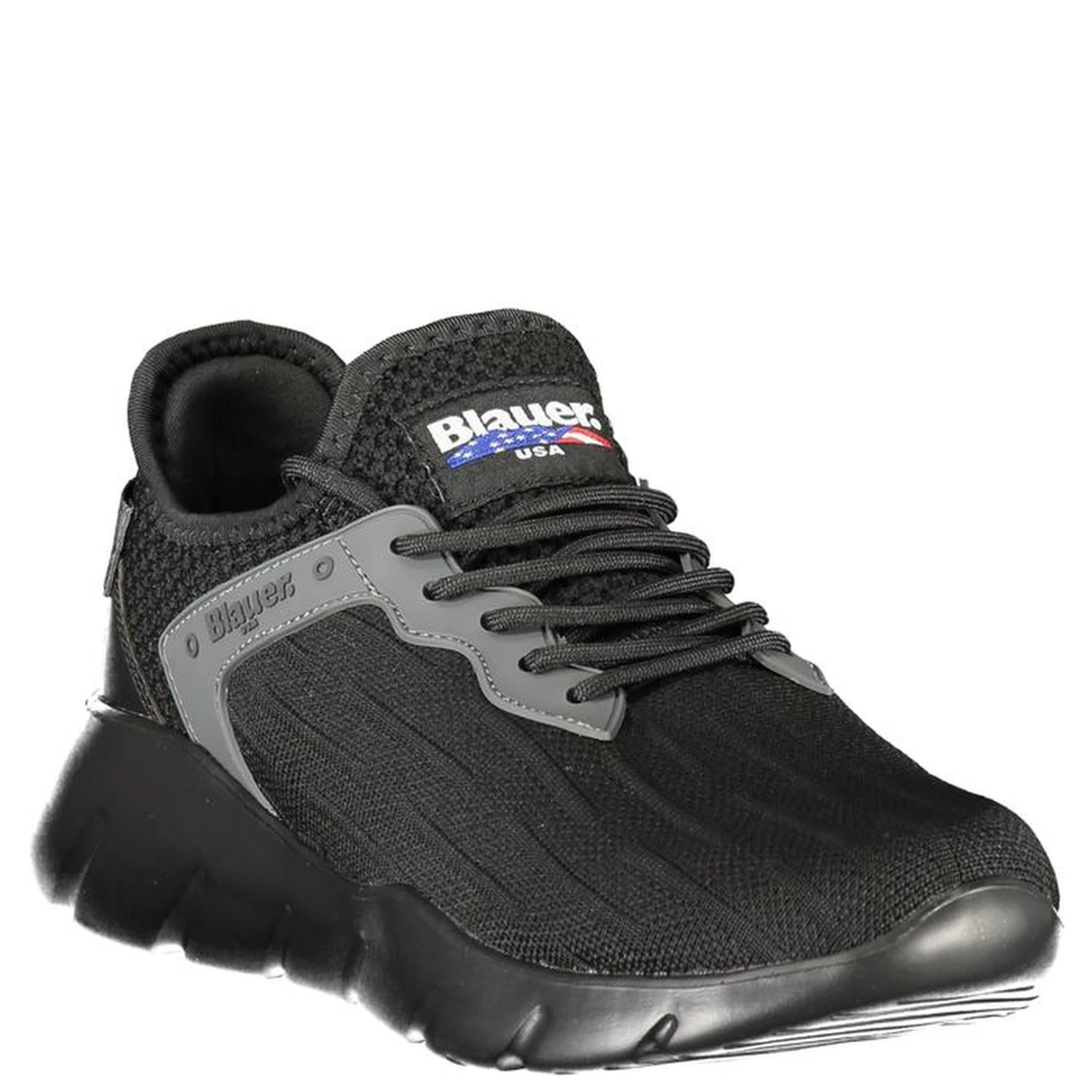 Black Polyester Men Sneaker