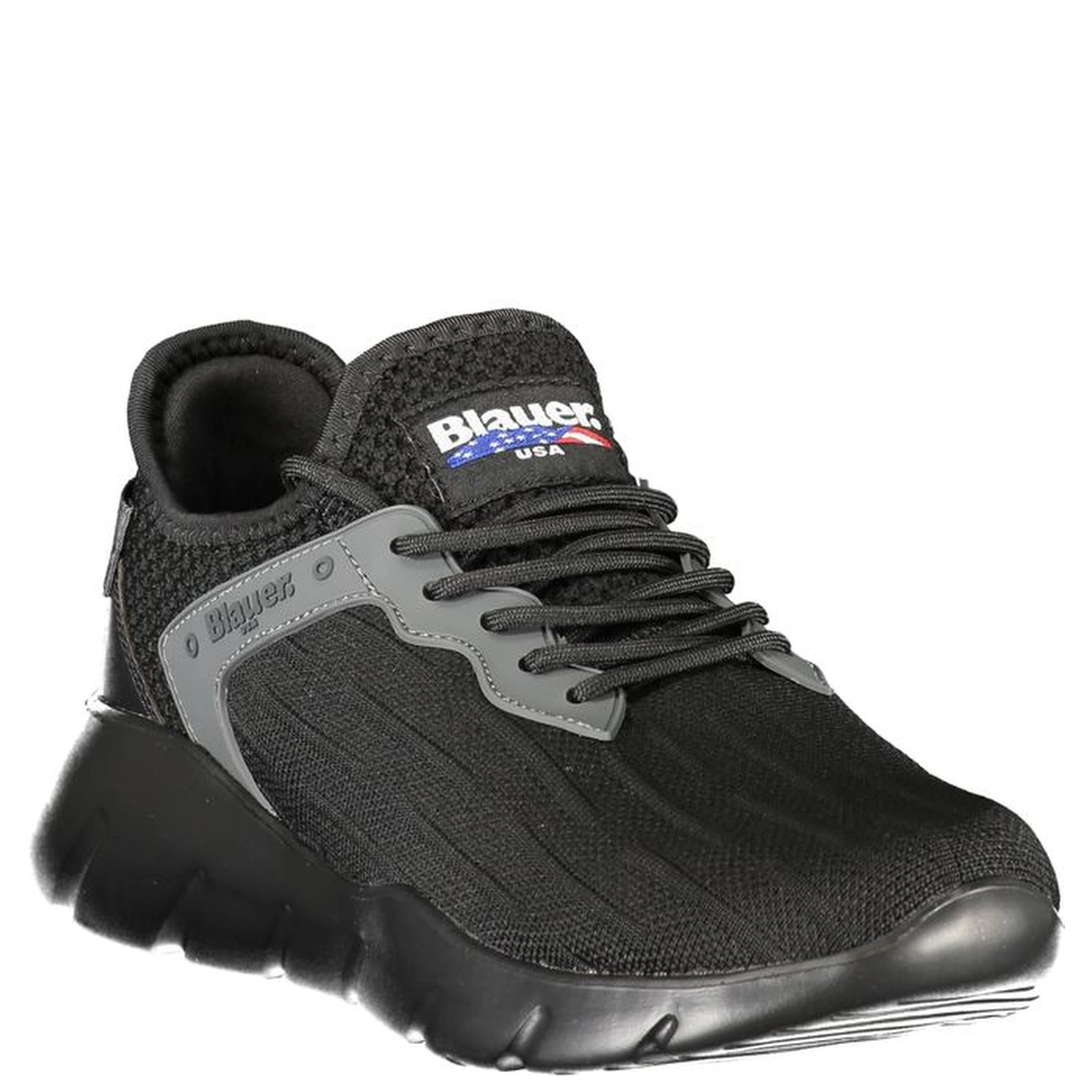 Black Polyester Men Sneaker