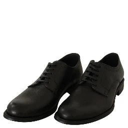 Black Lace Up Leather Men Formal Derby Shoes