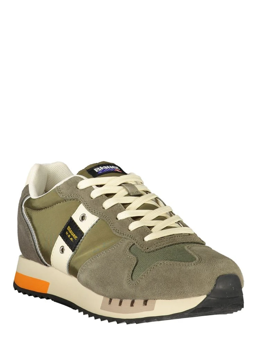 Green Polyester Men Sneaker